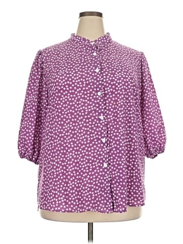 Shein Curve 3/4 Sleeve Blouse (view 1)