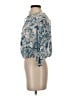 Elan 100% Cotton Blue 3/4 Sleeve Blouse Size S - photo 5