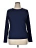 Lands' End Solid Blue Long Sleeve T-Shirt Size 14 - 16 - photo 1