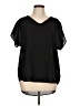 Japna 100% Polyester Black Short Sleeve Blouse Size L - photo 1