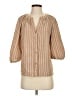 CeCe 100% Polyester Tan 3/4 Sleeve Blouse Size S - photo 1