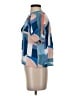 THML 100% Rayon Color Block Blue Short Sleeve Blouse Size XS - photo 5