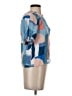 THML 100% Rayon Color Block Blue Short Sleeve Blouse Size XS - photo 4