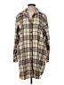 Adora 100% Polyester Plaid Tan Long Sleeve Blouse Size S - photo 1