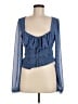 Free People 100% Polyester Blue Long Sleeve Blouse Size M - photo 1