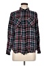 Maurices 100% Rayon Plaid Black Long Sleeve Button-Down Shirt Size M - photo 1