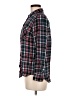 Maurices 100% Rayon Plaid Black Long Sleeve Button-Down Shirt Size M - photo 5