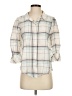 Maven West Plaid Ivory 3/4 Sleeve Button-Down Shirt Size S - photo 1