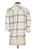 Maven West Plaid Ivory 3/4 Sleeve Button-Down Shirt Size S - photo 2