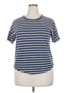 Madewell Whisper Cotton Rib-Crewneck Tee in Mariner Stripe (view 1)
