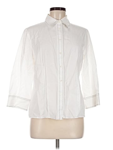 Jones New York Signature 3/4 Sleeve Button-Down Shirt (view 1)