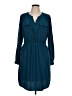 Mossimo 100% Polyester Solid Teal Casual Dress Size L - photo 1