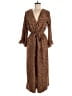 Scoop 100% Polyester Animal Print Brown Jumpsuit Size M - photo 1