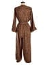Scoop 100% Polyester Animal Print Brown Jumpsuit Size M - photo 2