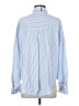 Zara Stripes Blue Long Sleeve Button-Down Shirt Size S - photo 2