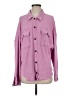Double Zero 100% Cotton Houndstooth Pink Long Sleeve Blouse Size S - photo 1