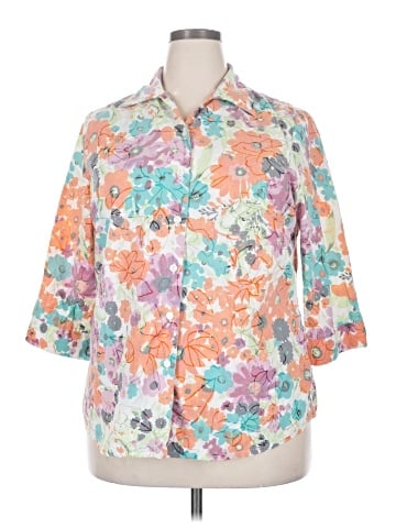 Alia 3/4 Sleeve Button-Down Shirt (view 1)