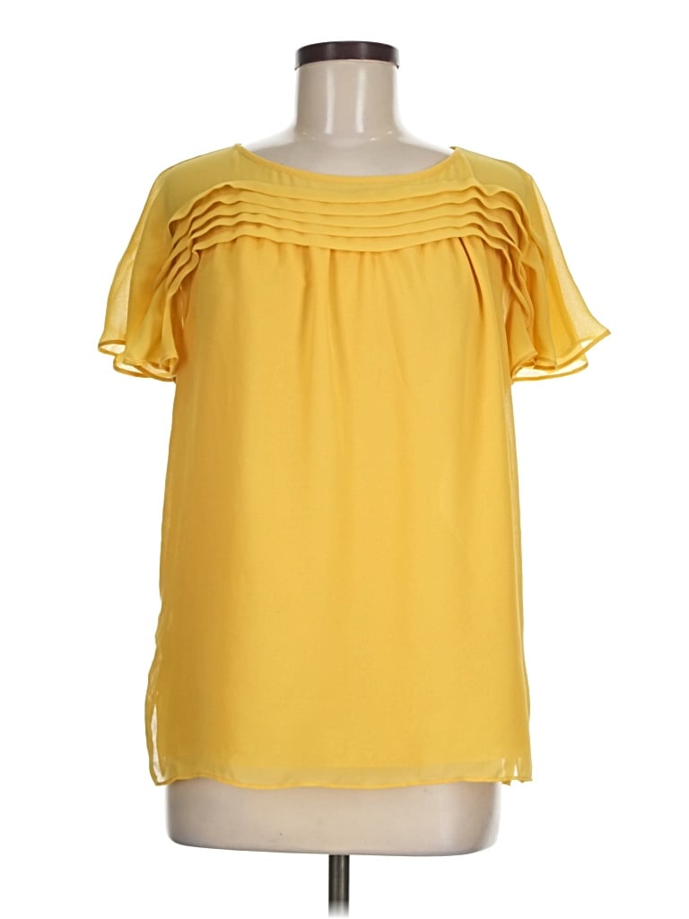 Pre-owned Max Studio Short Sleeve T-shirt In Yellow