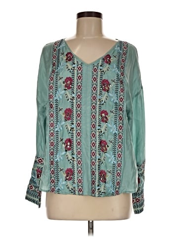 Sundance Long Sleeve Silk Top (view 1)