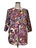 Fig and Flower 100% Polyester Paisley Purple 3/4 Sleeve Blouse Size 1X - photo 1