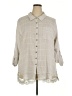 Soft Surroundings 100% Cotton Tan 3/4 Sleeve Button-Down Shirt Size 2X (estimated) - photo 1