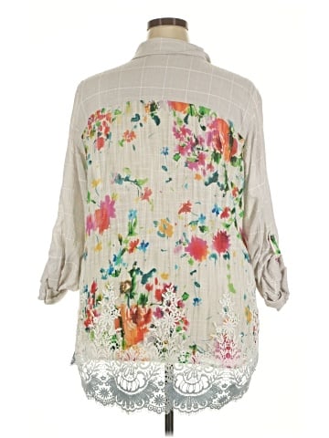 Soft Surroundings 3/4 Sleeve Button-Down Shirt (view 2)
