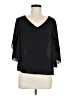 Shein 100% Polyester Black 3/4 Sleeve Blouse Size M - photo 1