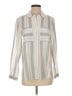 TWO by Vince Camuto Stripes Silver Long Sleeve Button-Down Shirt Size S - photo 1