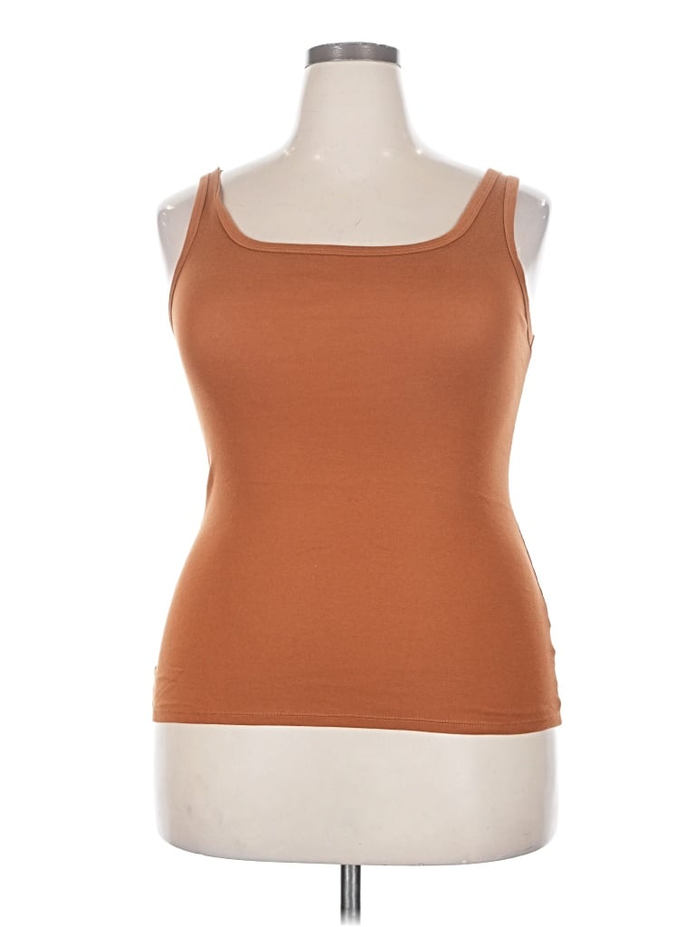 Pre-owned A New Day Tank Top Brown Strapless Neckline Tops