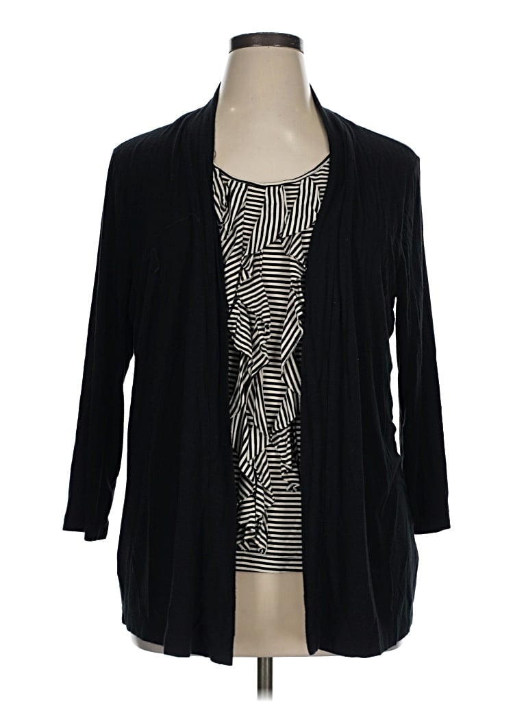 Pre-owned Croft & Barrow Long Sleeve Blouse In Black