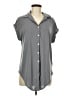 Green Envelope Gray Short Sleeve Blouse Size M - photo 1