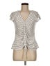 Max Studio Silver Short Sleeve Top Size M - photo 1