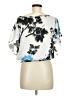 a.n.a. A New Approach 100% Polyester Silver Blue Short Sleeve Blouse Size M - photo 2
