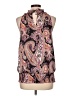 Essentials 100% Polyester Paisley Black Sleeveless Blouse Size L - photo 2