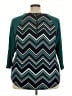 Signature Studio Chevron-herringbone Teal 3/4 Sleeve T-Shirt Size 3X - photo 2