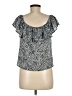 H&M 100% Polyester Blue Short Sleeve Top Size M - photo 2