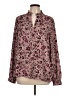 Gap 100% Polyester Paisley Burgundy Long Sleeve Blouse Size L - photo 1