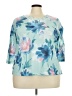 Alfred Dunner 100% Polyester Floral Blue 3/4 Sleeve T-Shirt Size 2X - photo 1