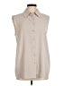 Maison d' Amelie Ivory Sleeveless Button-Down Shirt Size M - photo 1