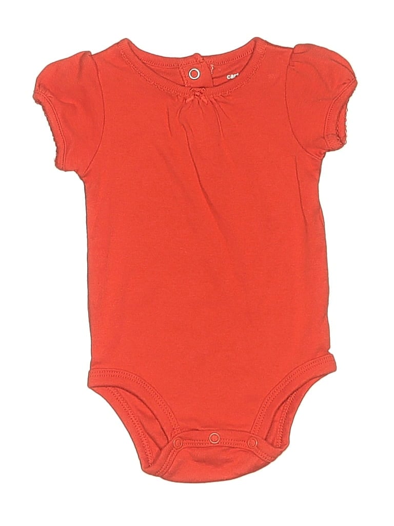 Pre-owned Carter's Babies' Short Sleeve Onesie In Orange