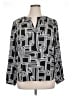 Nine West 100% Polyester Black Long Sleeve Blouse Size XL - photo 1