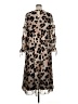 New Look 100% Polyester Animal Print Tan Casual Dress Size 14 - photo 2