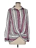 Love Potion 100% Polyester Stripes Gray Long Sleeve Blouse Size M - photo 1