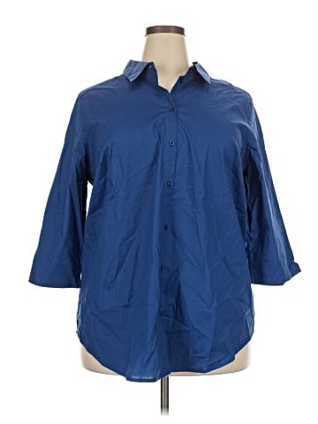 Woman Within 3/4 Sleeve Button-Down Shirt (view 1)
