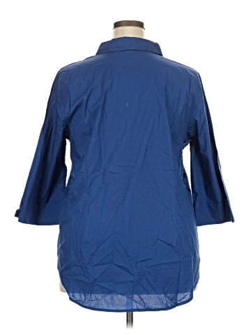Woman Within 3/4 Sleeve Button-Down Shirt (view 2)