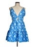 Shein 100% Polyester Paisley Blue Cocktail Dress Size 8 - 10 - photo 1
