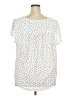 Torrid 100% Polyester Polka Dots Ivory Short Sleeve Blouse Size 2X Plus (2) - photo 2