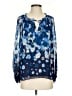 Diane von Furstenberg Blue Long Sleeve Blouse Size 4 - photo 1
