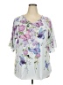 Unbranded Silver Short Sleeve Blouse Size XXXXL - photo 1
