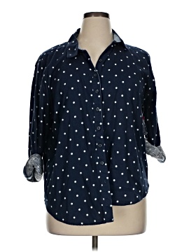 Basic Editions 3/4 Sleeve Button Down Shirt